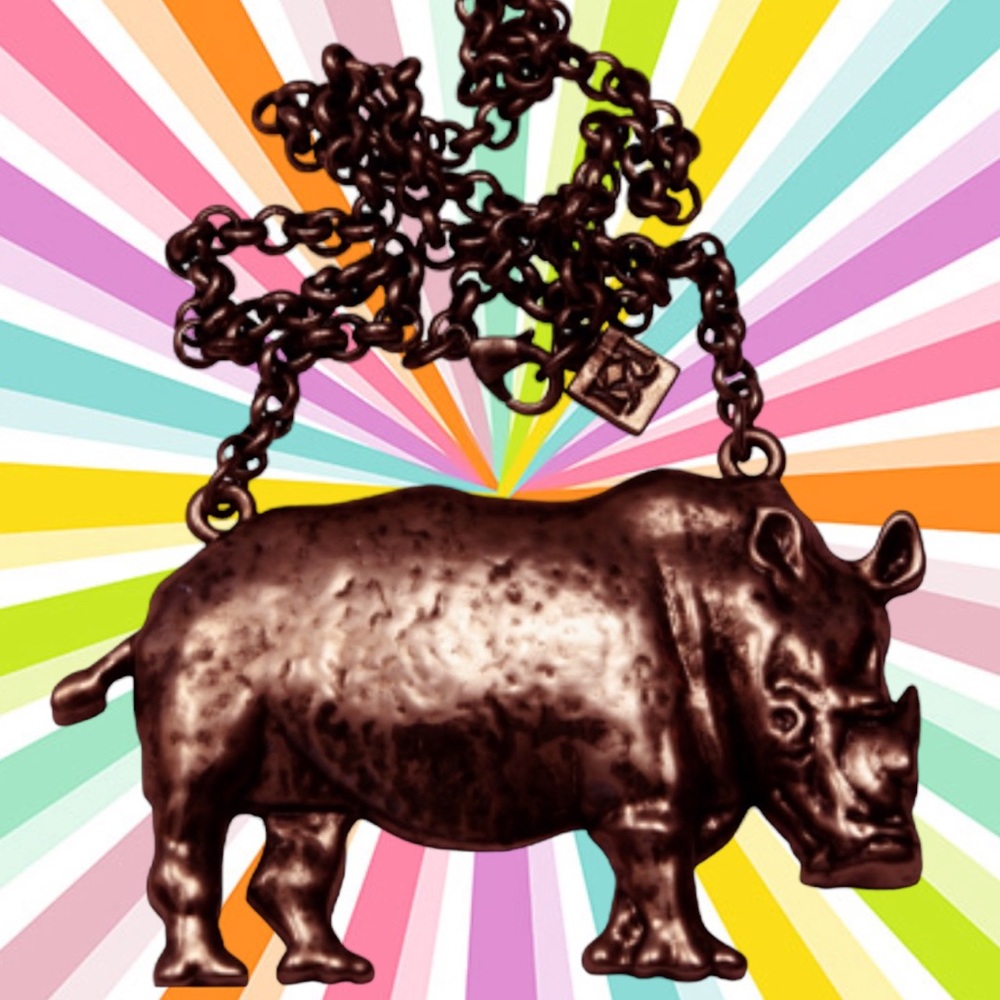 Cool Rhymenoceros Necklace Rhino Rhinoceros on copper finish